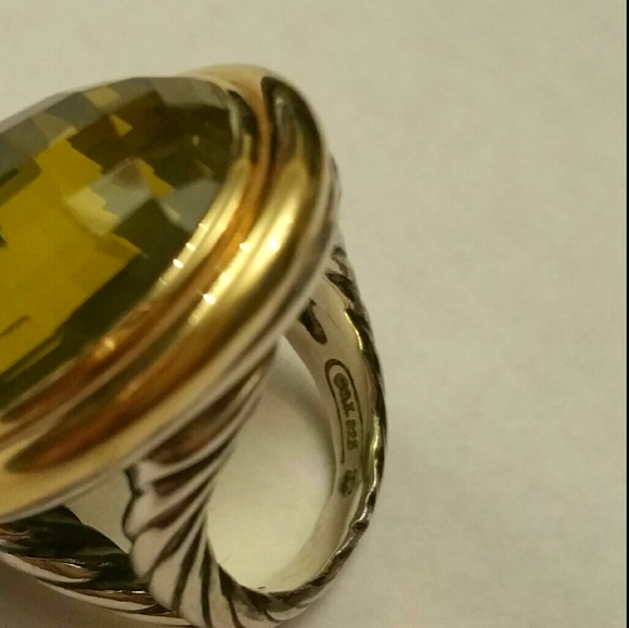 David Yurman Lemon Citrine SS/18K Ring - Picture 4 of 9
